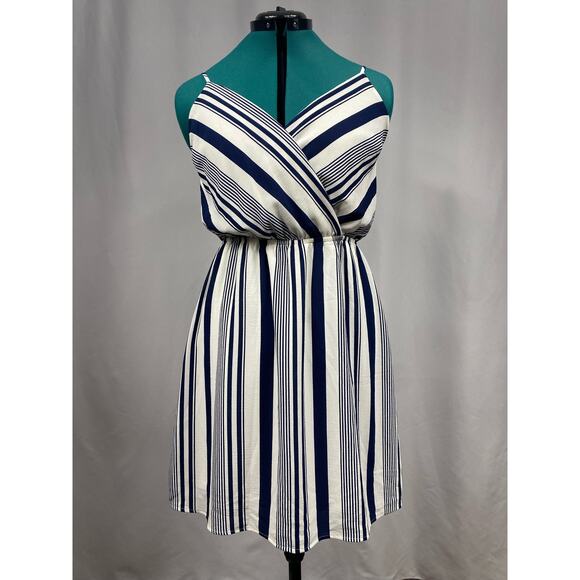 Monteau Dresses & Skirts - Monteau Los Angeles Stripped Dress Medium Blue and White